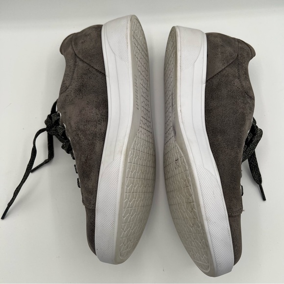 Munro Tilly's Charcoal Gray Leather Sneakers with Zipper Accent Size 9.5M - Picture 6 of 11